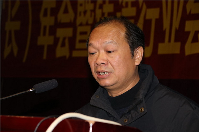 成都市机械学会铸造分会秘书长曾明在会上进行00铸造行业环保政策及